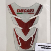 Наклейка на бак DUCATI white/red 20501