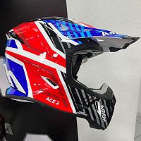 Шлем AIROH Aviator ACE 2 Proud blue/red M AV22P18M M фото вид спереди | Moto-Bazar